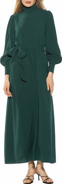 Alexia Admor Saliah Mockneck Blouson Sleeve Dress