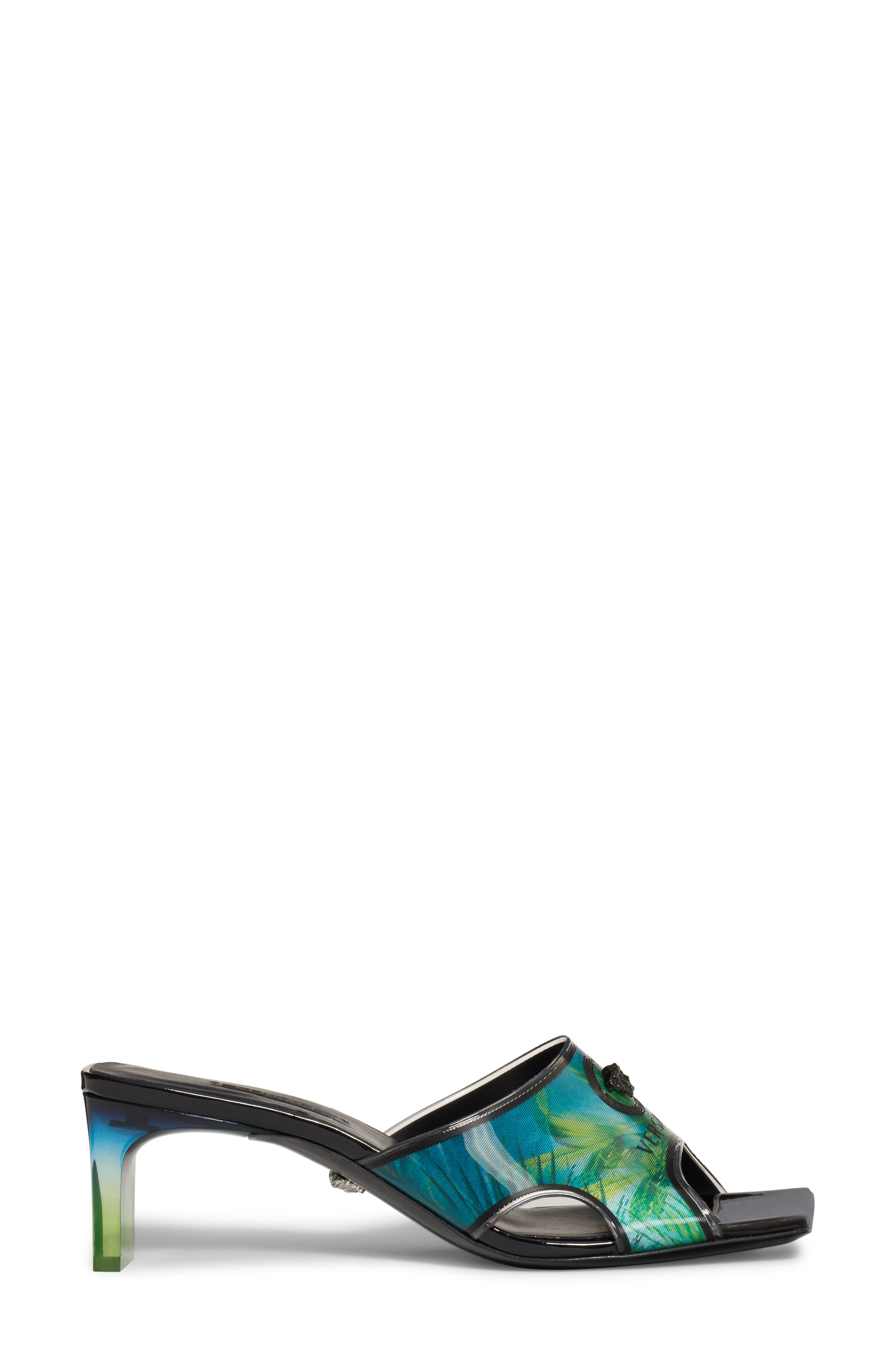 Versace Jungle Vynil Slide Sandal, Alternate, color, 