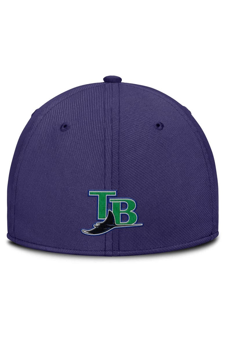 Men's Nike Gray/Purple Tampa Bay Rays Rise Swoosh Performance Flex Hat, Alternate, color, Gray