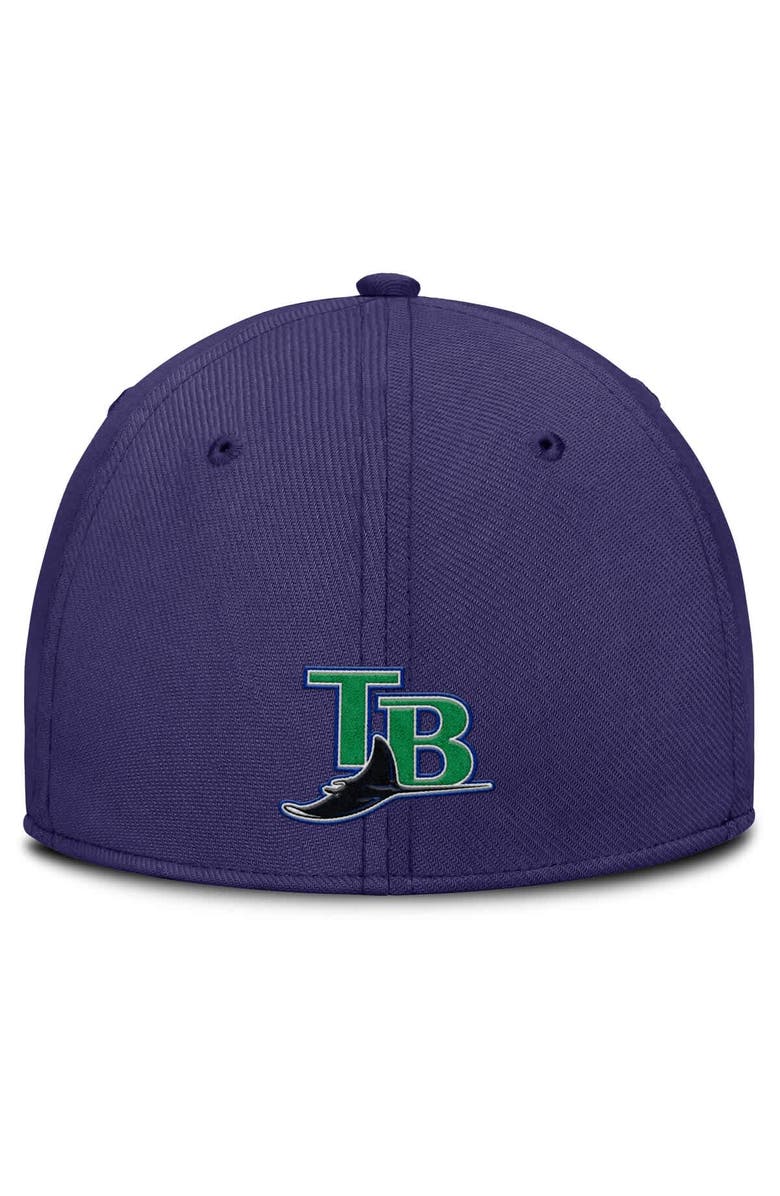 Nike Men's Nike Gray/Purple Tampa Bay Rays Rise Swoosh Performance Flex Hat, Alternate, color, Gray