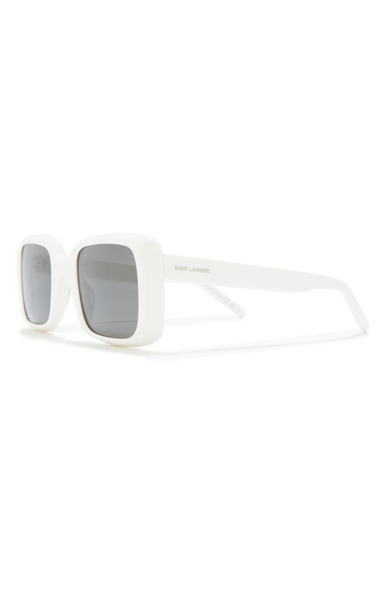 Saint Laurent 51mm Square Sunglasses, Alternate, color, Ivory Ivory Grey
