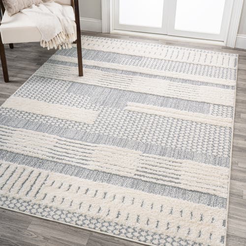 Jonathan Y Kerstin Geometric High-low Area Rug In Cream/gray
