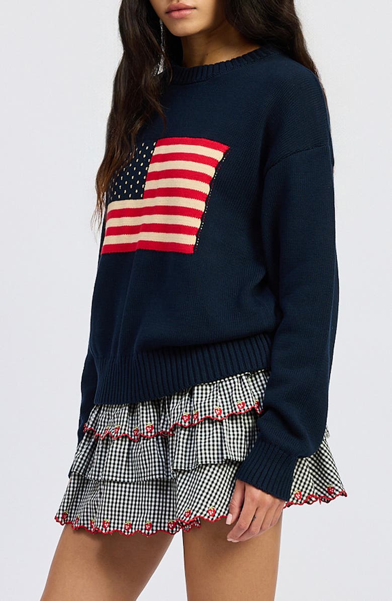 JACQUIE THE LABEL Coco Sweater, Alternate, color, Navy Red