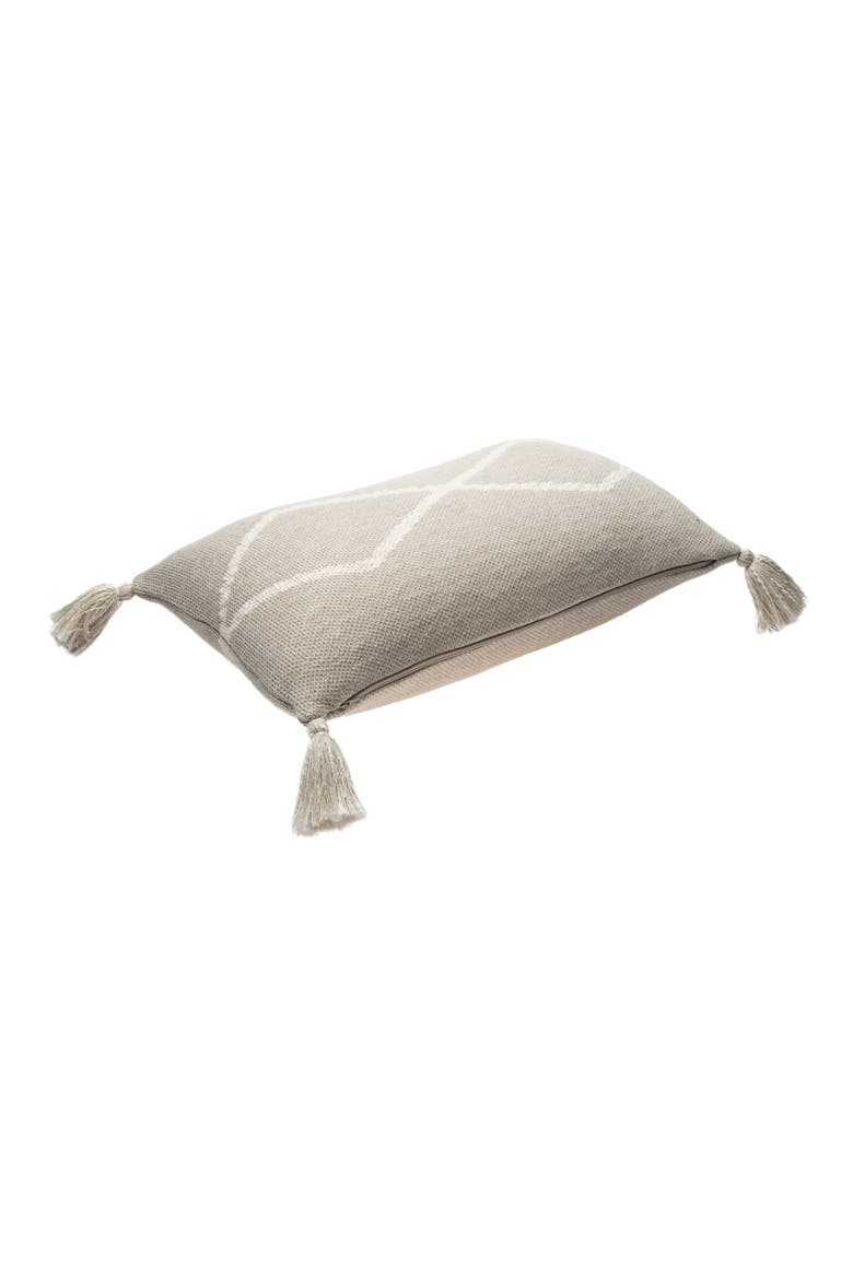 Oasis Tassel Knit Accent Pillow, Alternate, color, SOFT LINEN