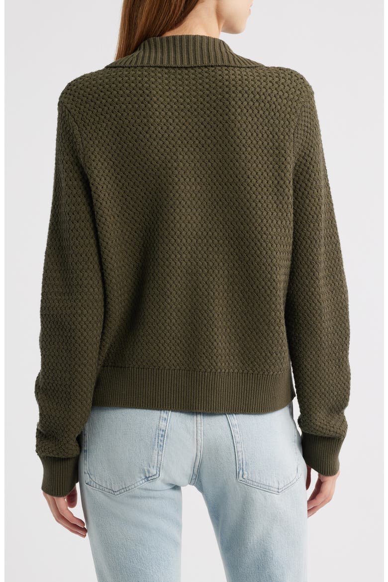 Jaz Basketweave Cardigan, Alternate, color, OLIVE