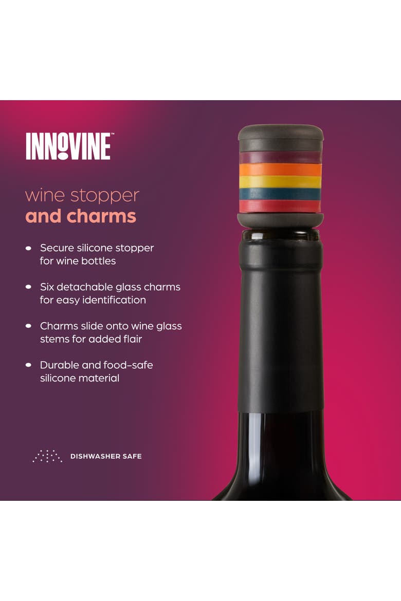 Wine Stopper and Charms, Alternate, color, Multicolor