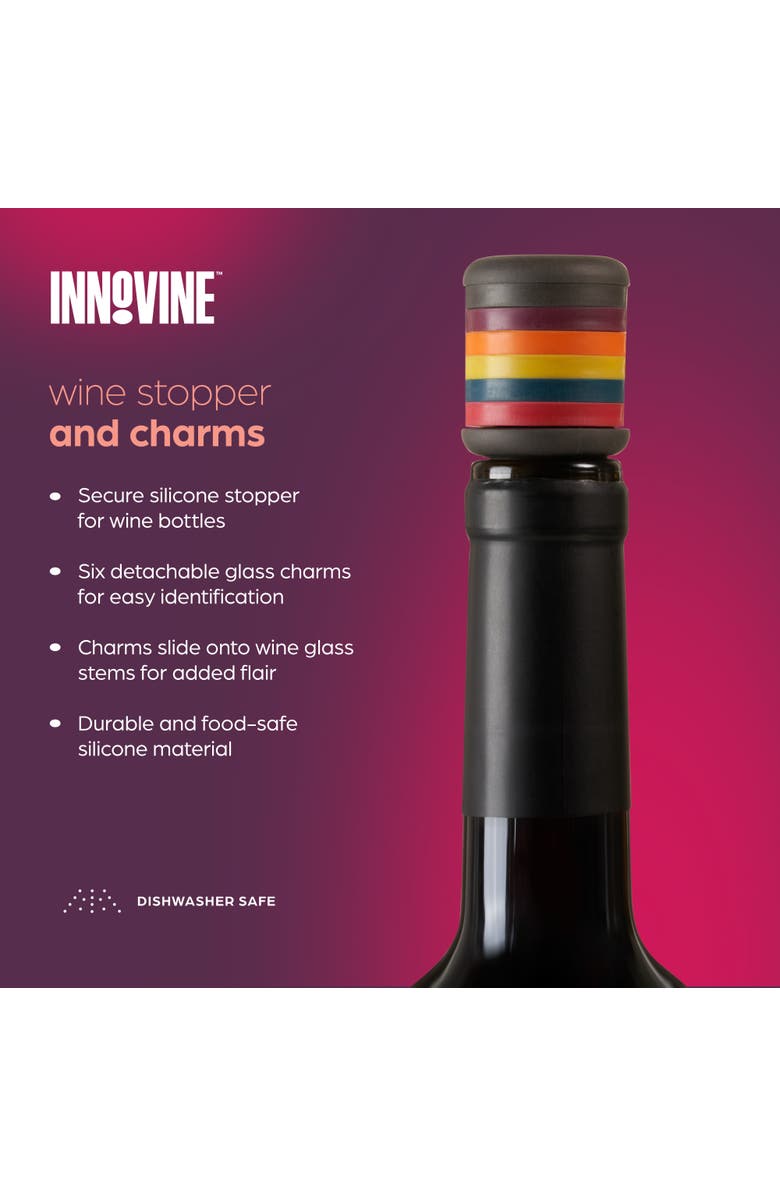 Innovine Wine Stopper and Charms, Alternate, color, Multicolor