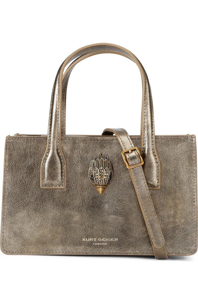 Kurt Geiger London Mini Bond Textured Metallic Leather Tote, Main, color,