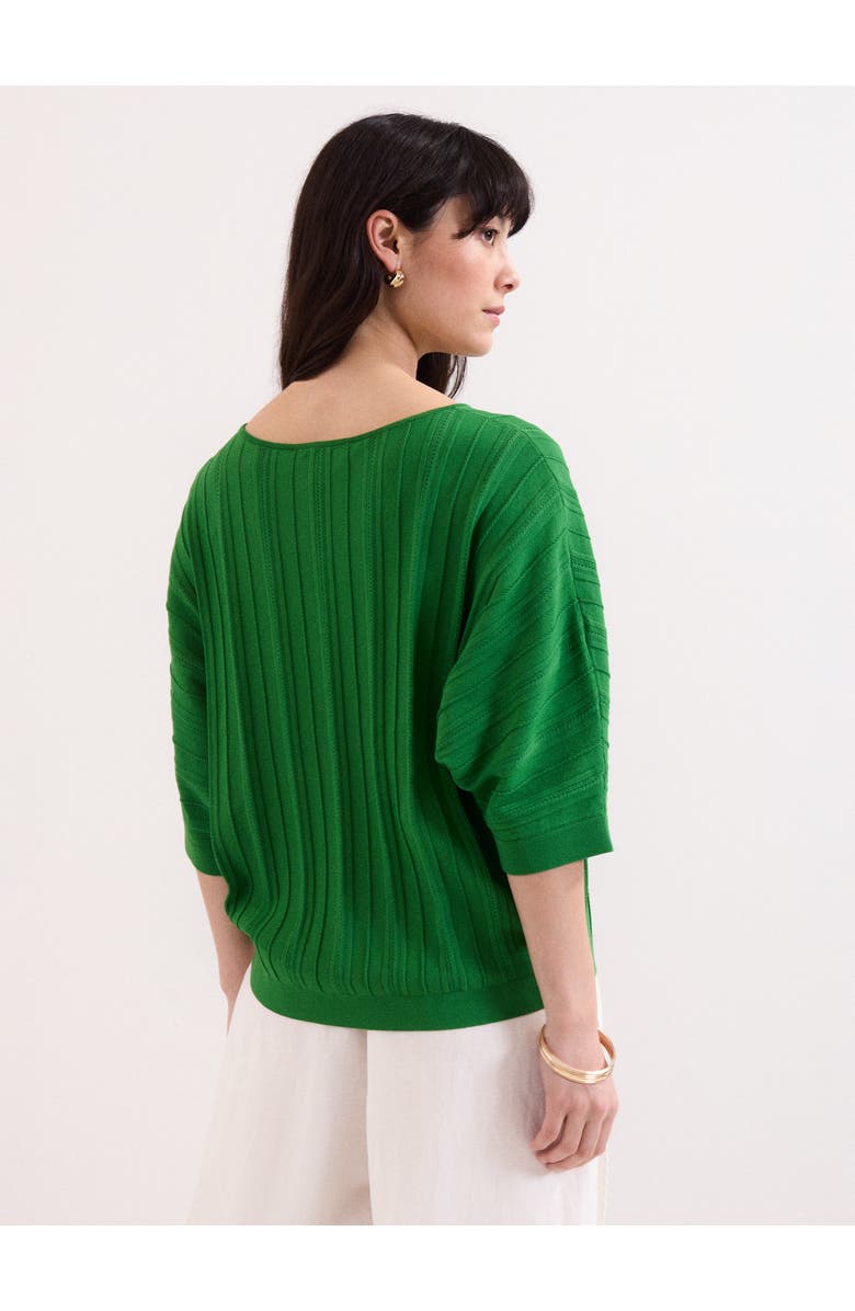 Phase Eight Cristine 3/4 Sleeve Rib Jumper, Alternate, color, Green