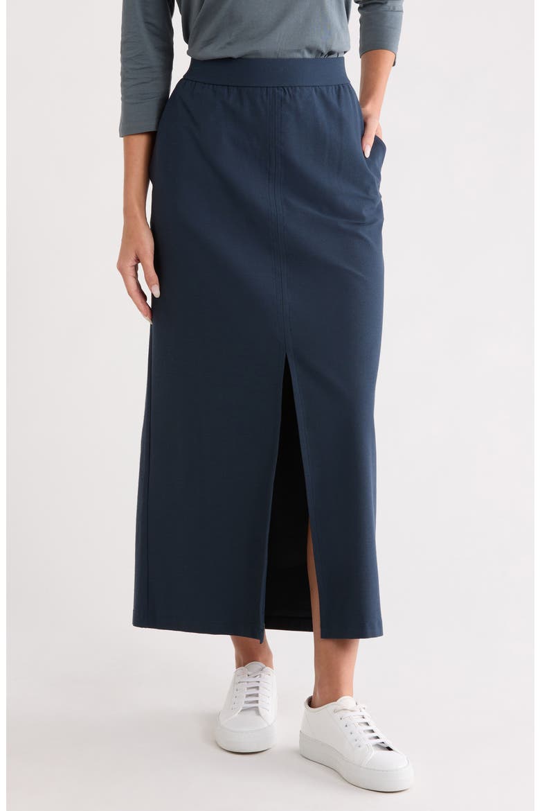 Front Slit Maxi Skirt, Main, color, DEEP ADRIATIC