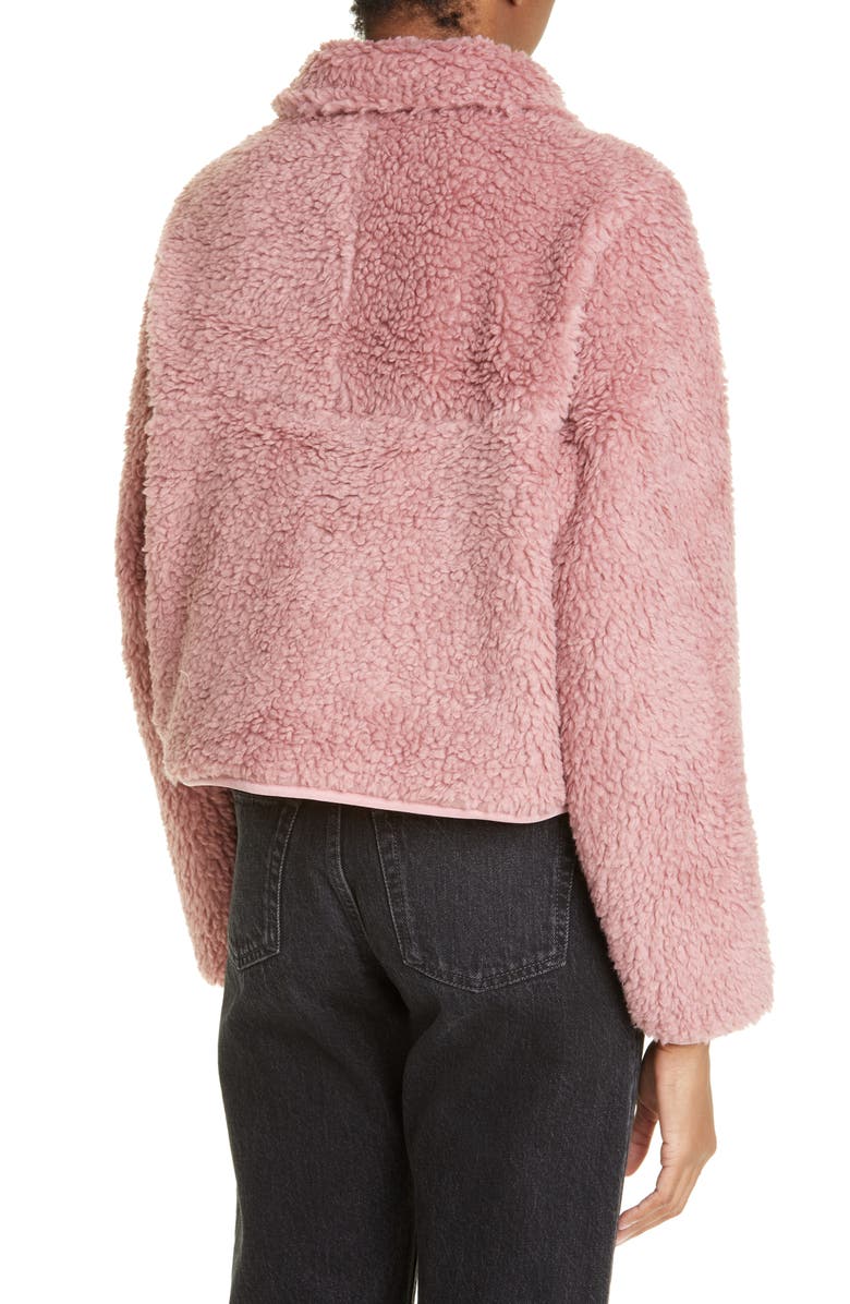 Sandy Liang Bean Crop High Pile Fleece Pullover, Alternate, color,