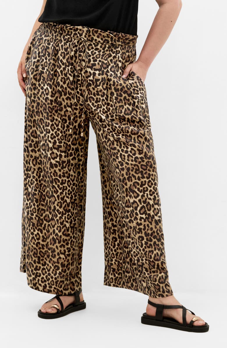 City Chic Resort Print Pants, Main, color, Leopard