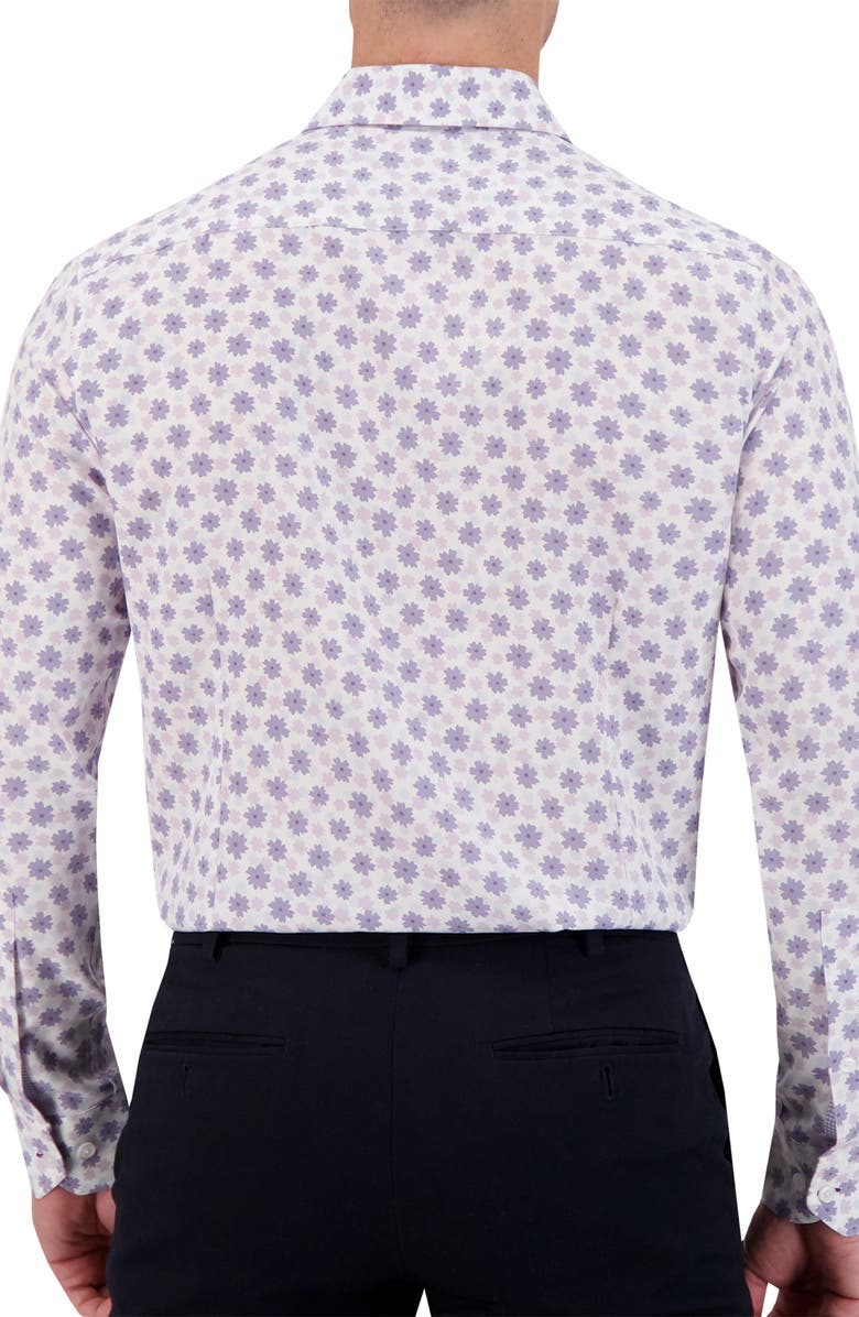 Report Collection Slim Fit Floral Performance Dress Shirt, Alternate, color, Lavender