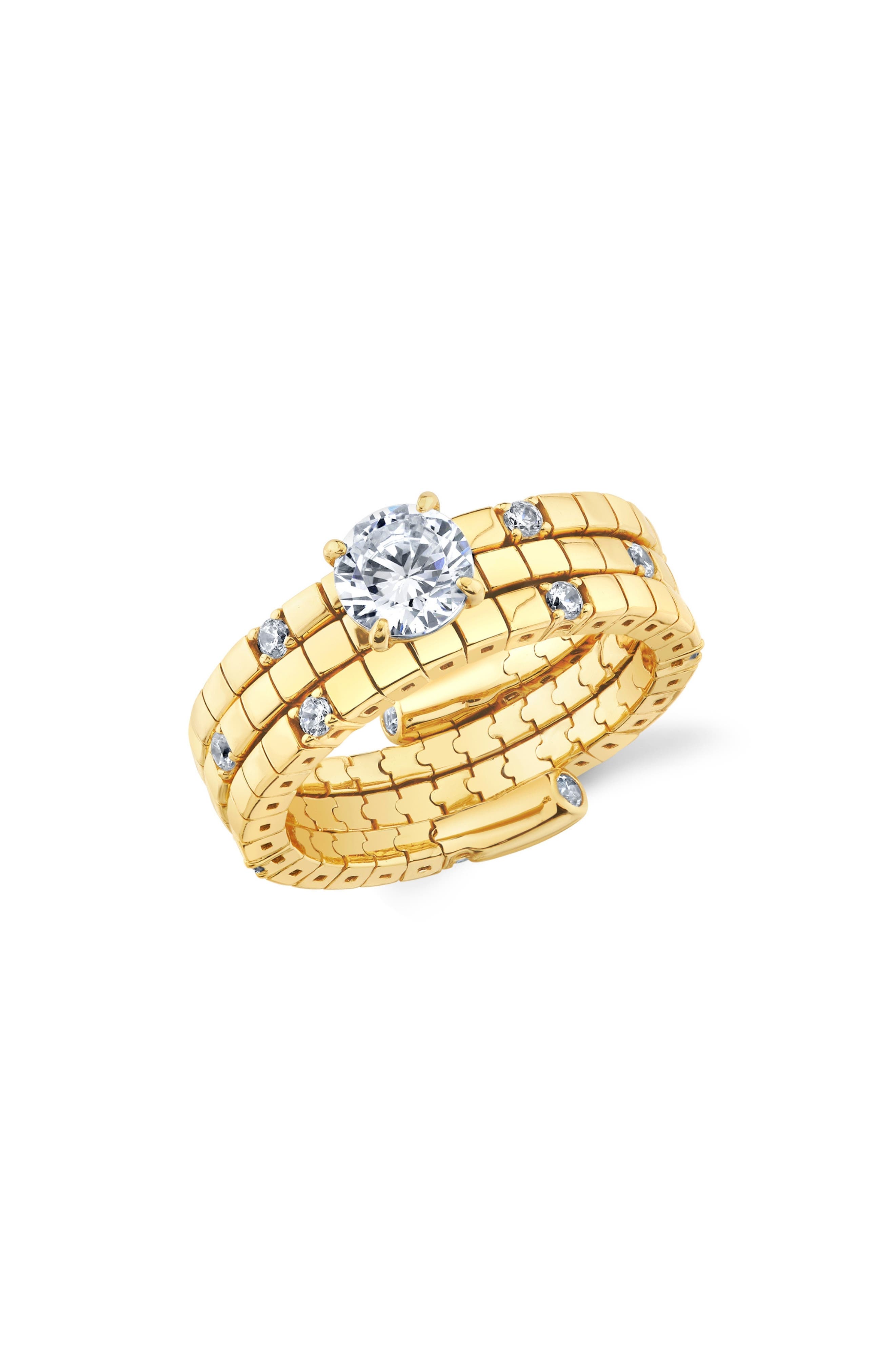 selected 18KT YELLOW GOLD / CLEAR STONE