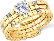 Crislu Pure Flex Solitaire Cubic Zirconia Ring