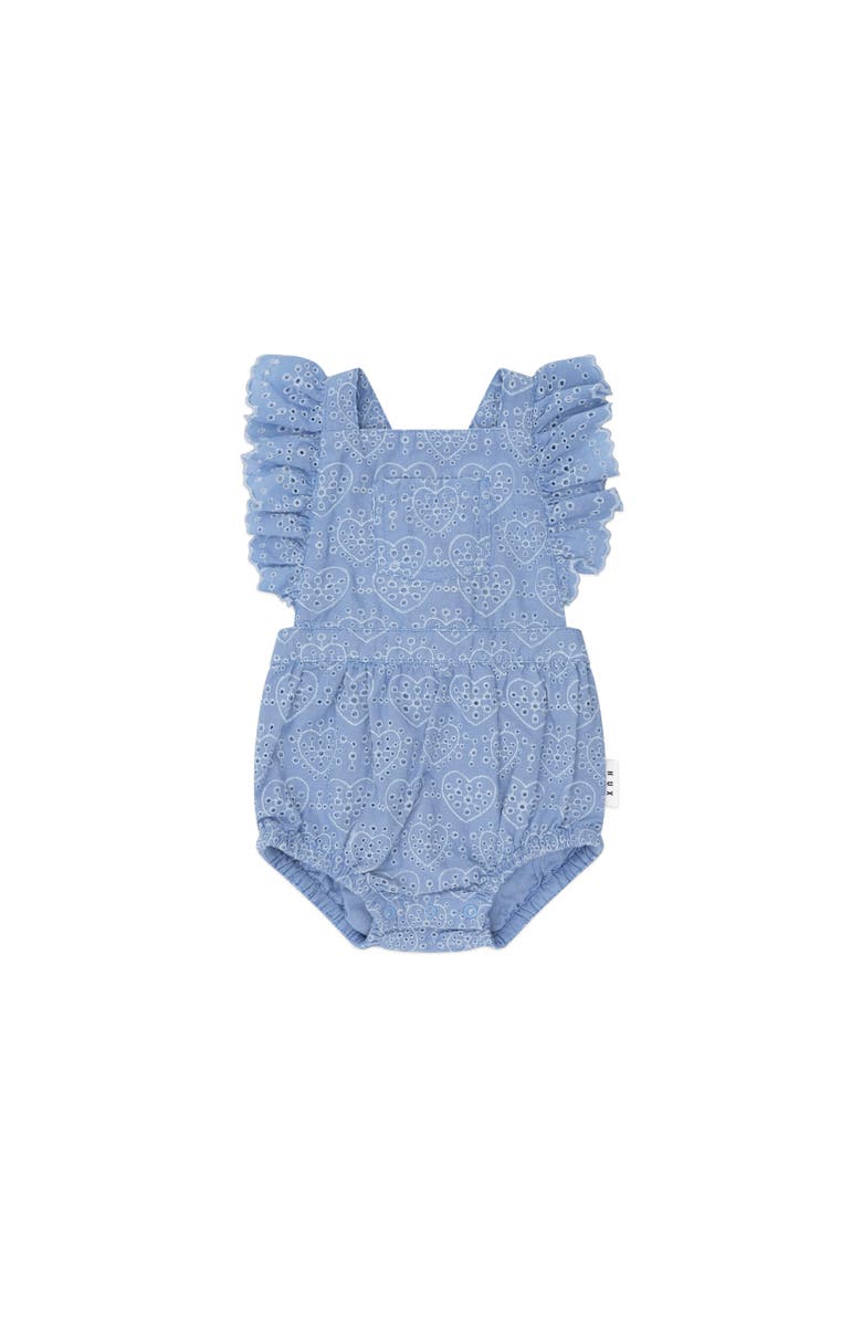 Huxbaby Broderie Playsuit, Main, color, Bijou Blue