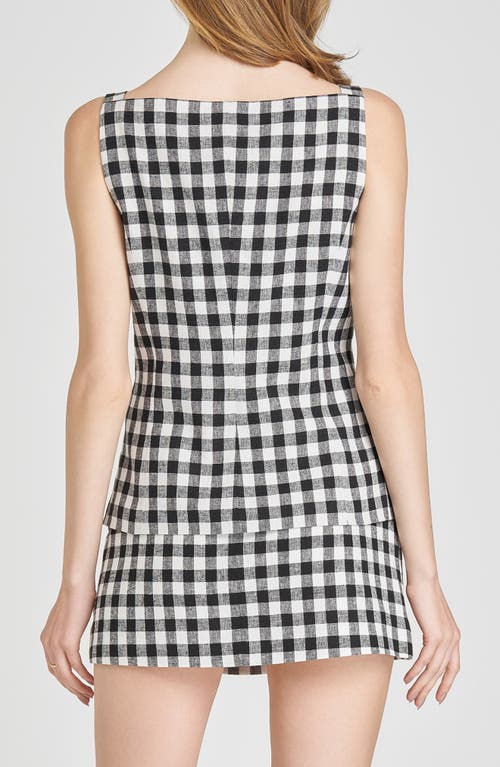 WAYF WAYF GRACIE GINGHAM LINEN BLEND BUTTON-UP VEST