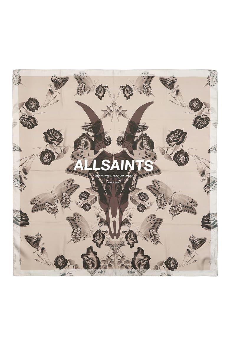 Agatha Fawn Brown Silk Twill Square Scarf, Alternate, color, CINNAMON BROWN