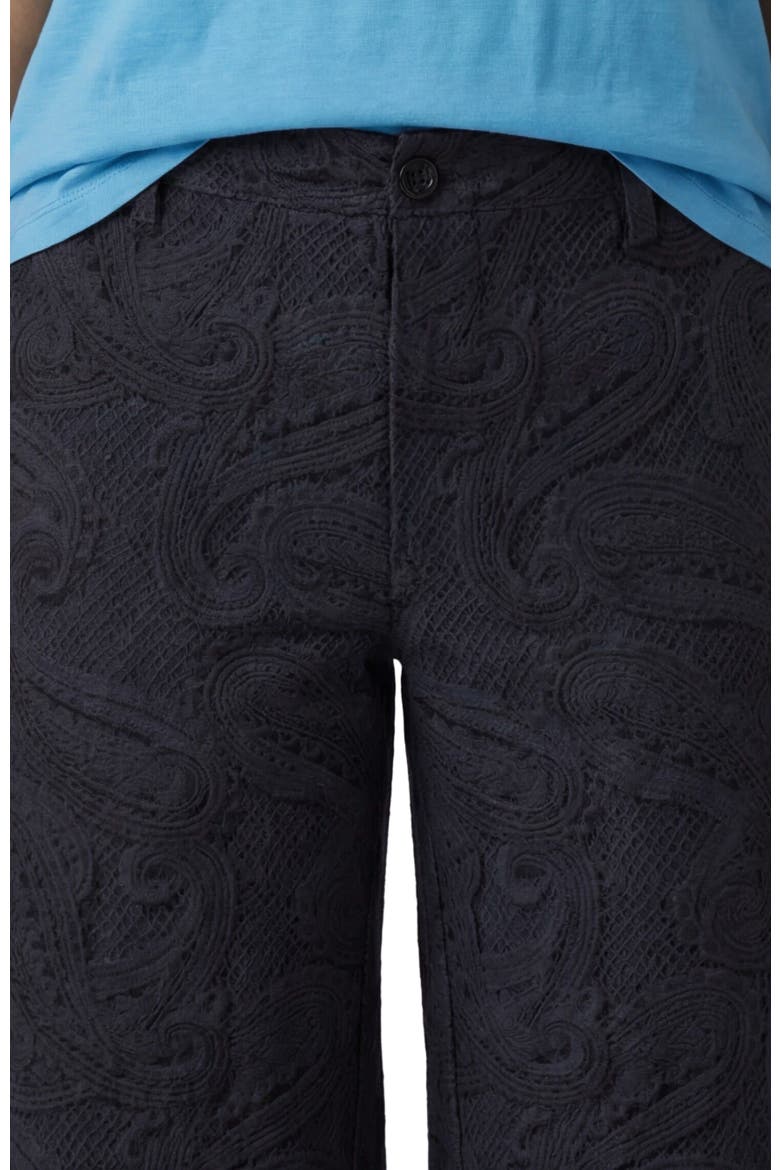 Crochet Paisley Womens Wool Wide-leg Pant, Alternate, color, CROCHET PAISLEY CAVIAR
