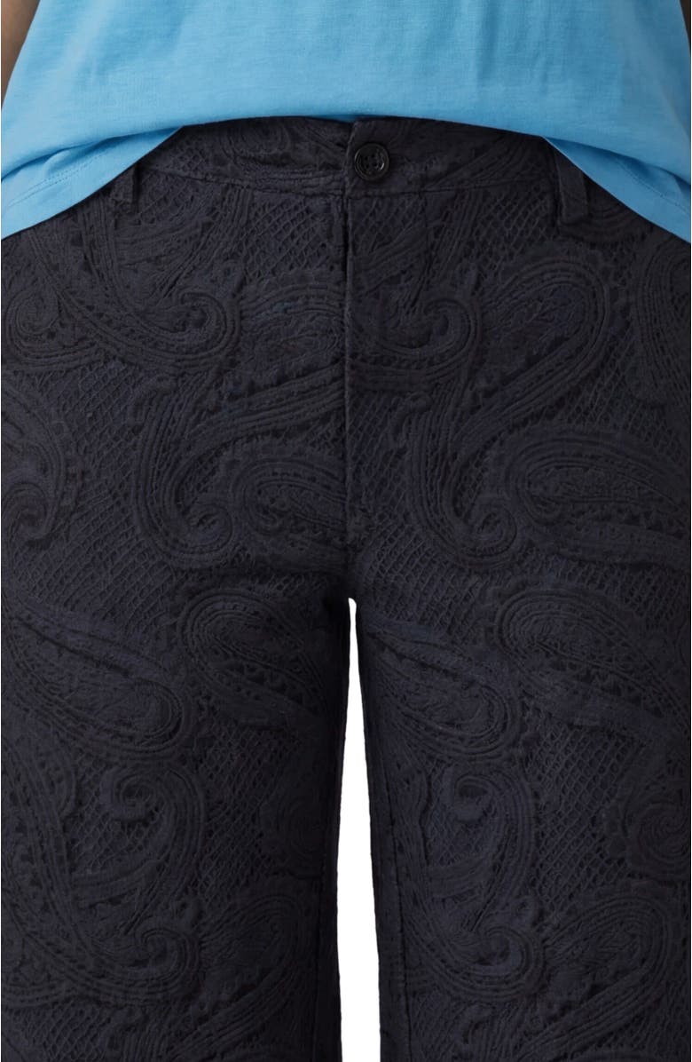 Lords of Harlech Crochet Paisley Womens Wool Wide-leg Pant, Alternate, color, Crochet Paisley Caviar
