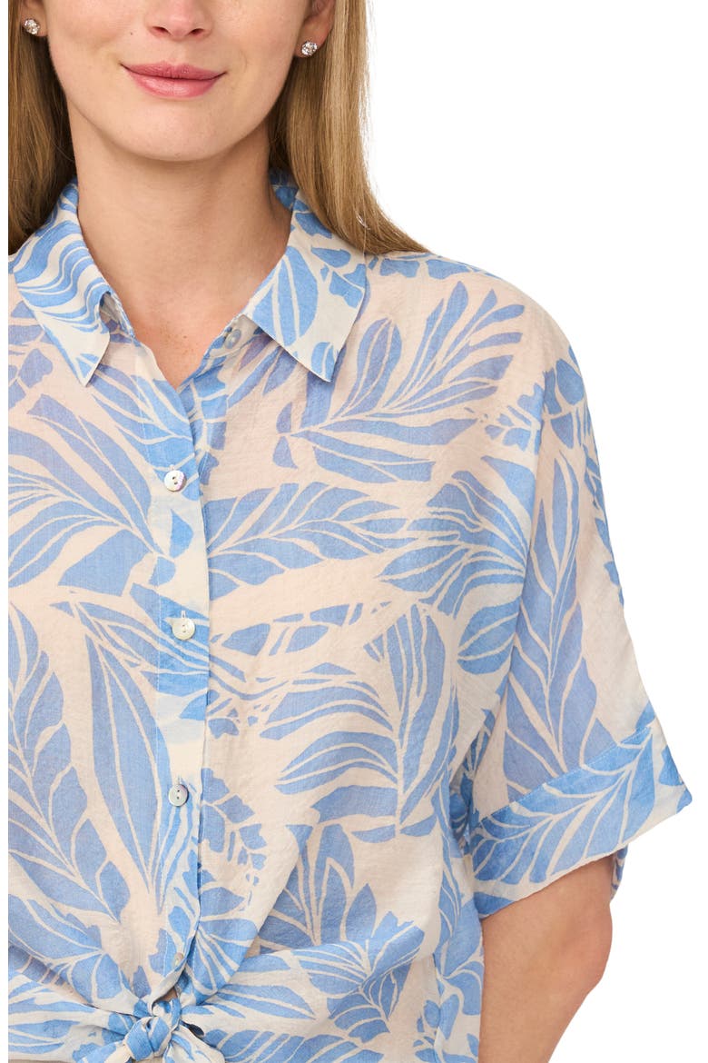 Tie Front Sleeve Top, Alternate, color, DENIM