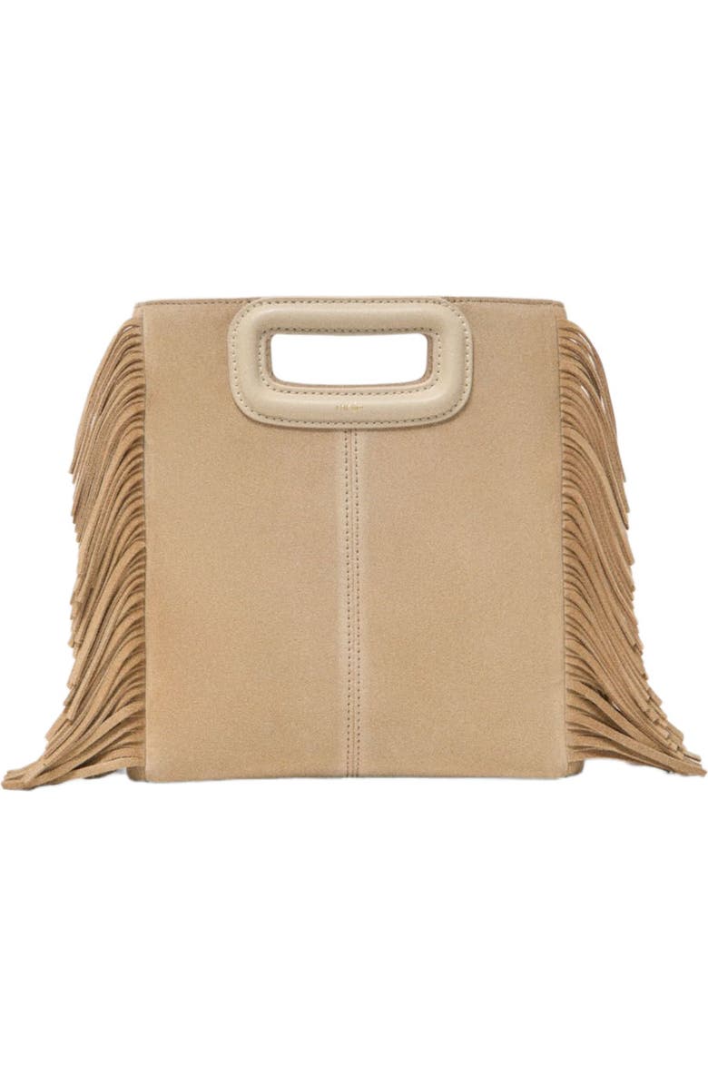 maje Suede leather M bag, Main, color, Cappucino