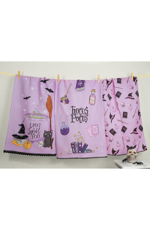 Tiramisu 3-piece Kitchen Towel Set In Purple