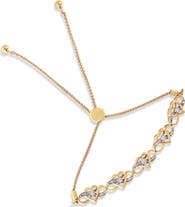 Haus of Brilliance 14K Yellow Gold Plated Silver 1/10 Cttw Diamond Infinity Heart Shaped Bolo Bracelet