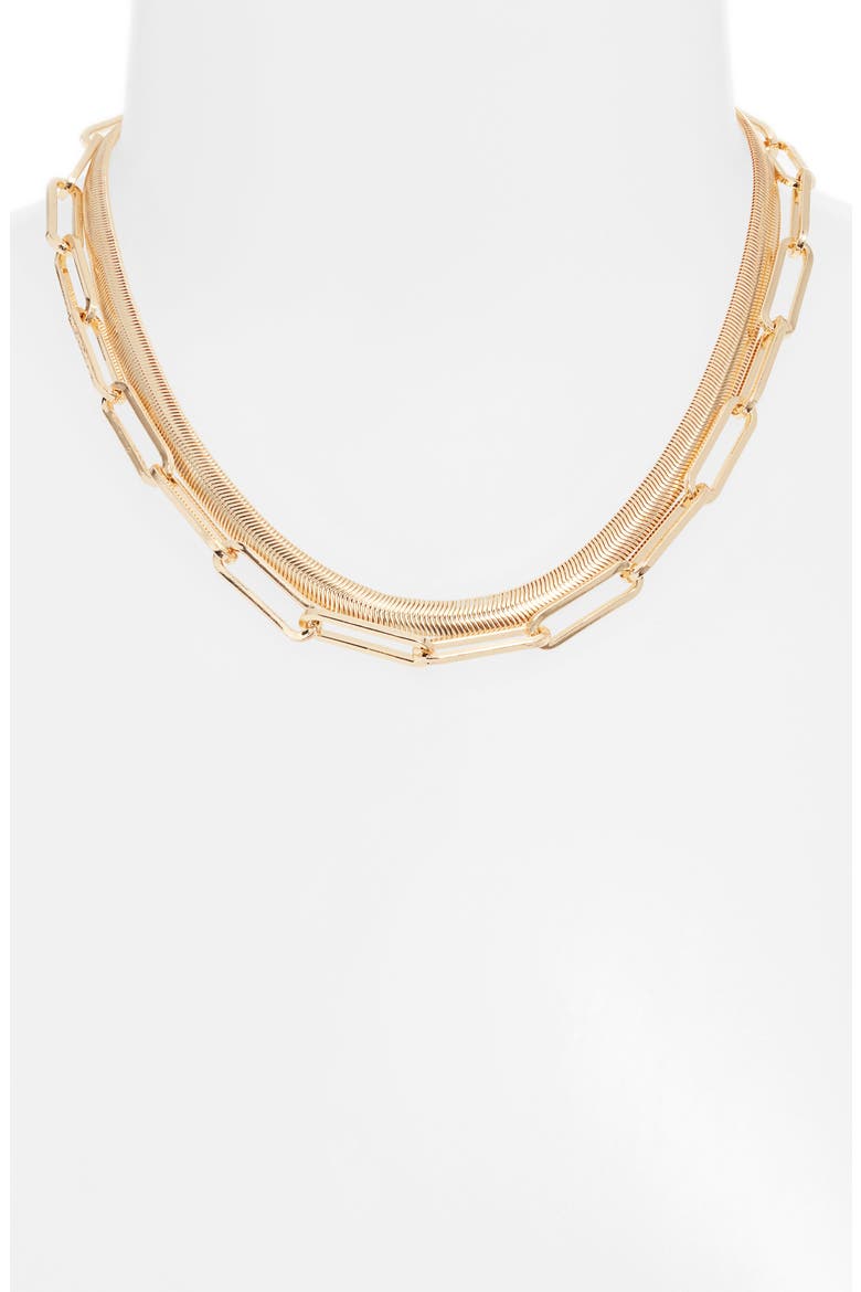 Layered Chain Necklace, Alternate, color, GOLD