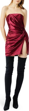 SAU LEE Hester Strapless Satin Minidress
