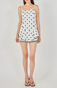 Endless Rose Polka Dot Lace Trimmed Romper