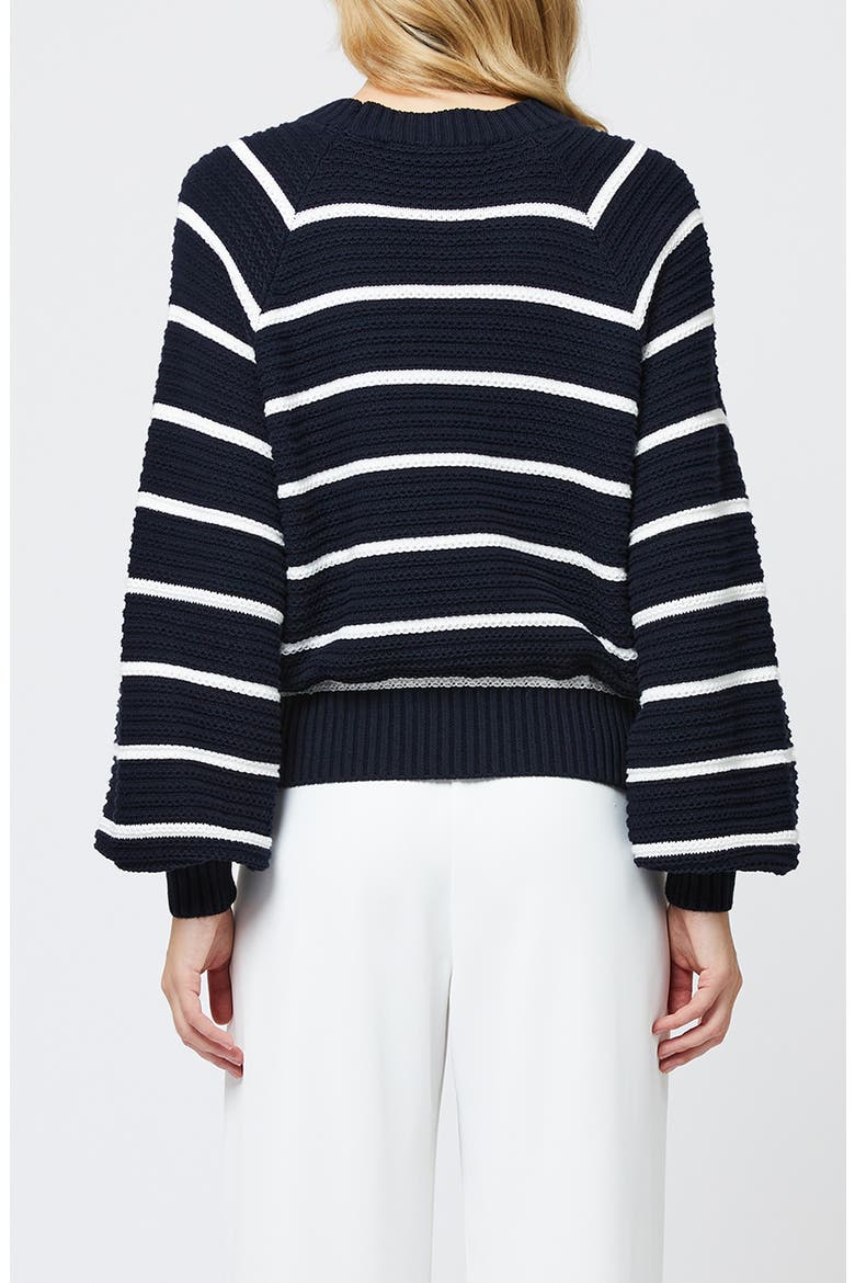 Lily Mozart Stripe Cotton Sweater, Alternate, color, NAVY SUMMER WHITE