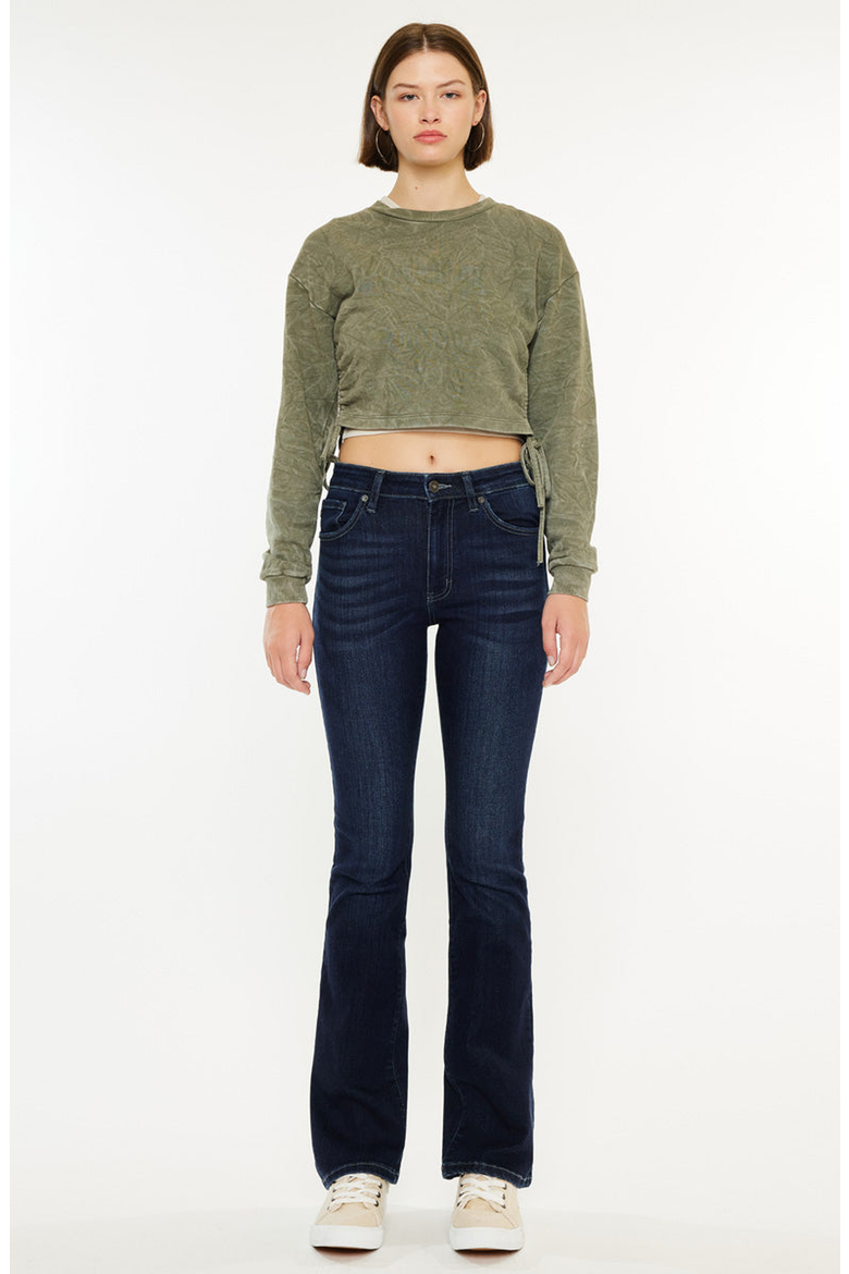 Marla High Rise Skinny Bootcut Jeans, Alternate, color, Dark Wash
