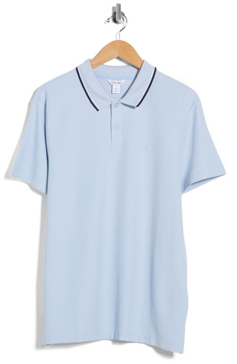 Tipped Collar Cotton Blend Polo
