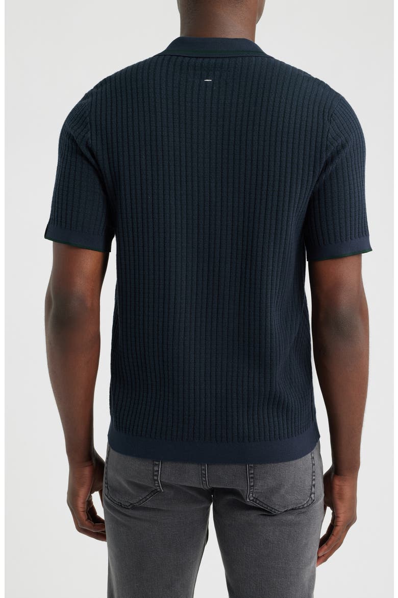 Harvey Rib Polo Sweater, Alternate, color, NAVY