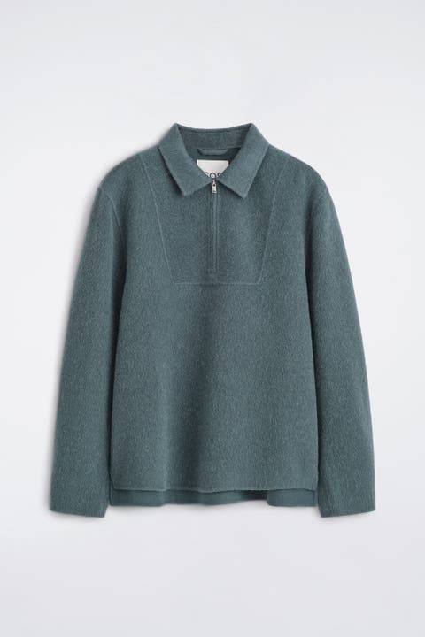 Double-Faced Wool-Blend Zip-Up Overshirt