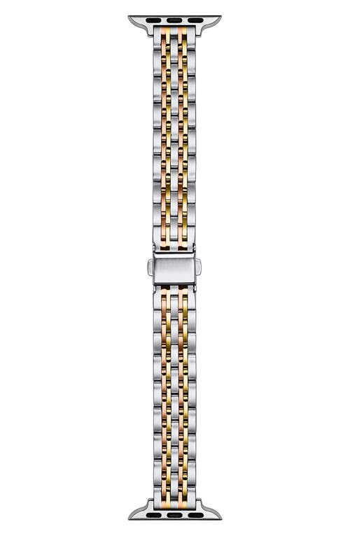 The Posh Tech Rainey Tricolor Apple Watch® Bracelet Watchband In Silver/gold/rose Gold