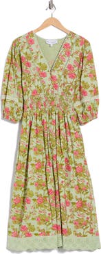 Maisie Floral Smocked Waist Midi Dress