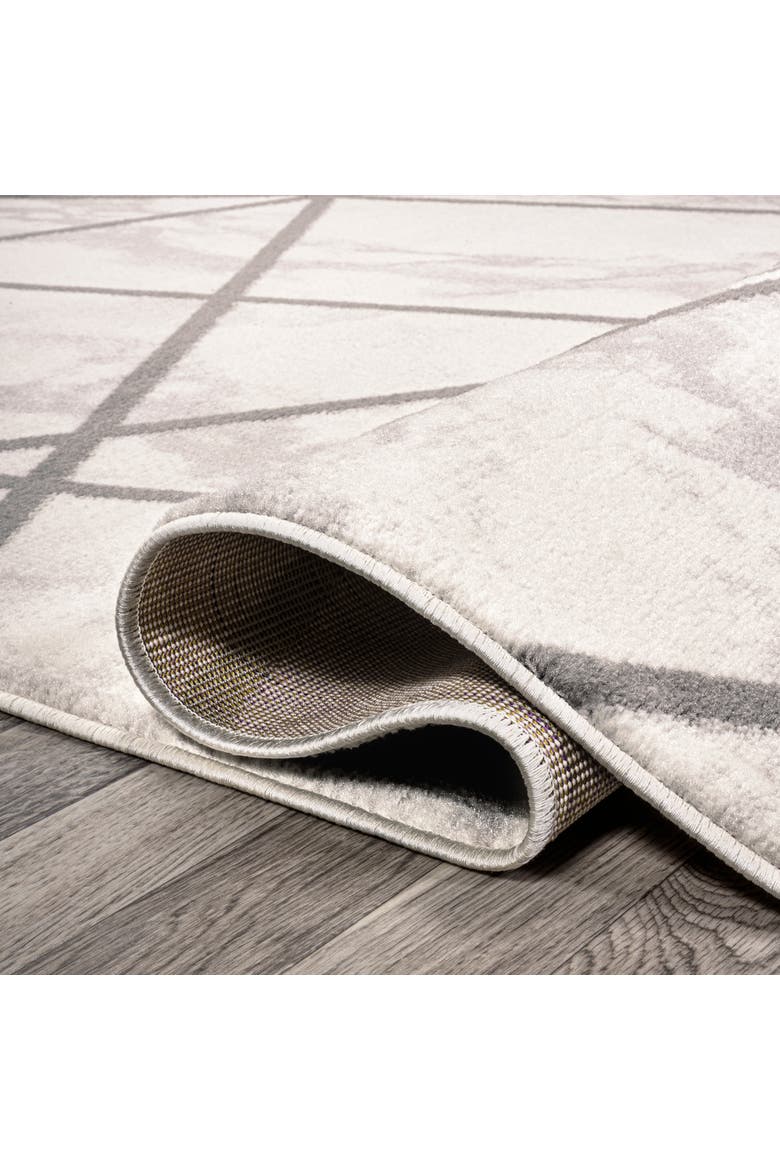 Patras Modern Geometric Marbled Area Rug, Alternate, color, Ivory/Gray