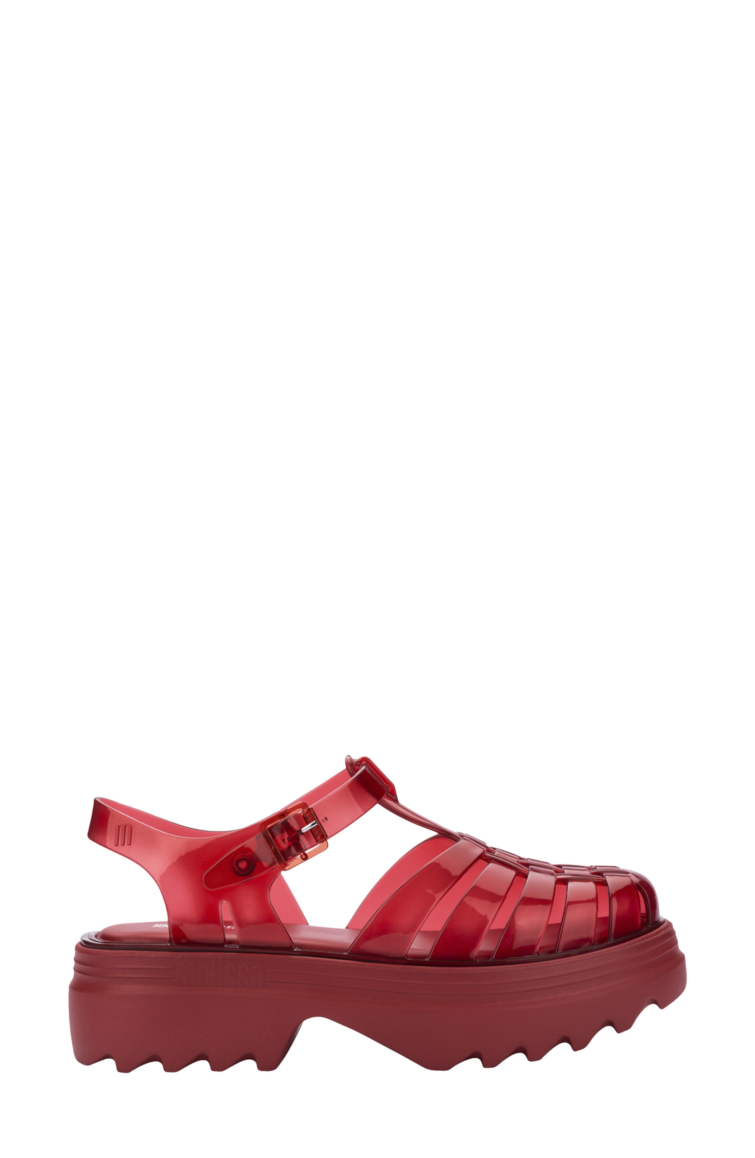 Possession Platform II Sandal, Alternate, color, TRANSPARENT RED