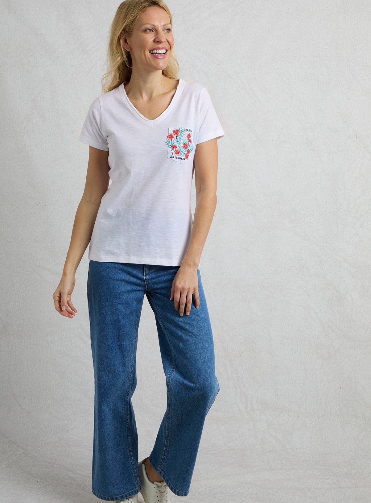 Weird Fish No Rain No Flowers Slub Pocket T-Shirt (Women) | Nordstrom