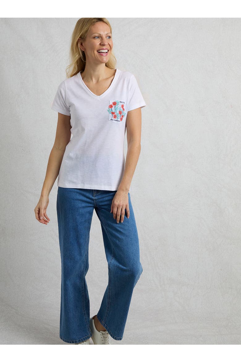 No Rain No Flowers Slub Pocket T-Shirt, Alternate, color, White