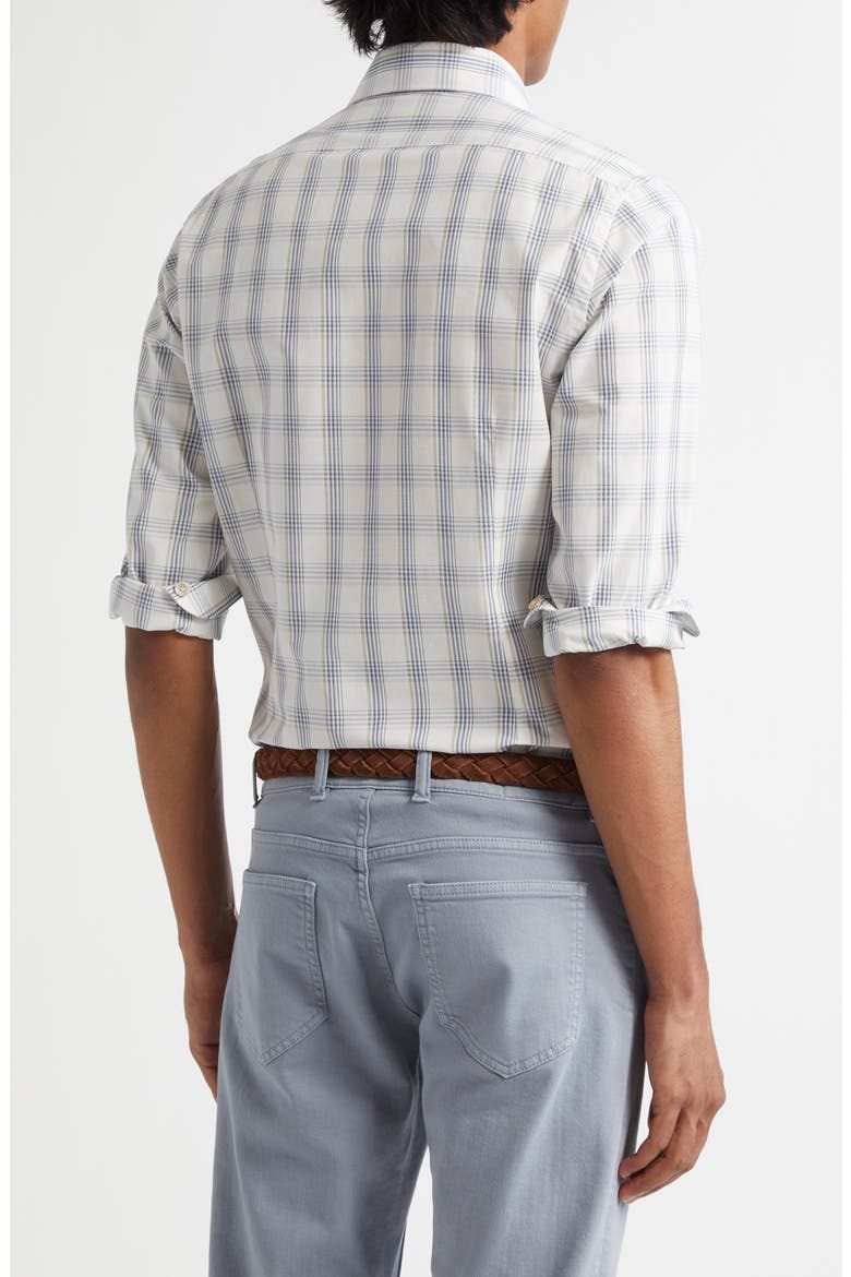 Dandy Plaid Cotton & Linen Button-Up Shirt, Alternate, color, DENIM