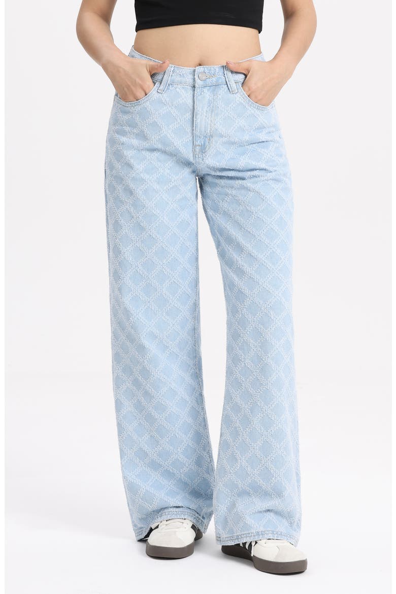 High Waist Straight Leg Jeans, Alternate, color, WAVELET