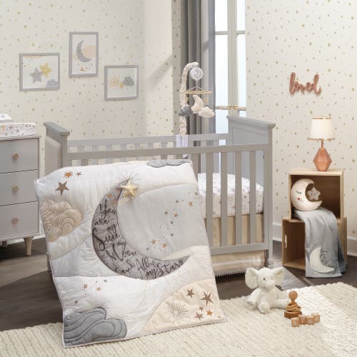 Lambs & Ivy Goodnight Moon 100% Cotton Fitted Crib Sheet In White