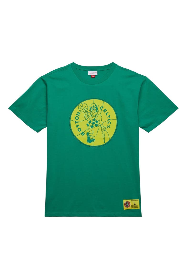 Men's Mitchell & Ness Kelly Green Boston Celtics Hardwood Classics Neon Nights Premium T-Shirt, Alternate, color, Kelly Green