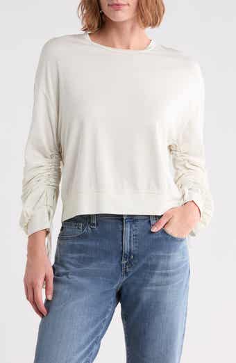AG Farrow Blouson Sleeve Cotton Blend Top