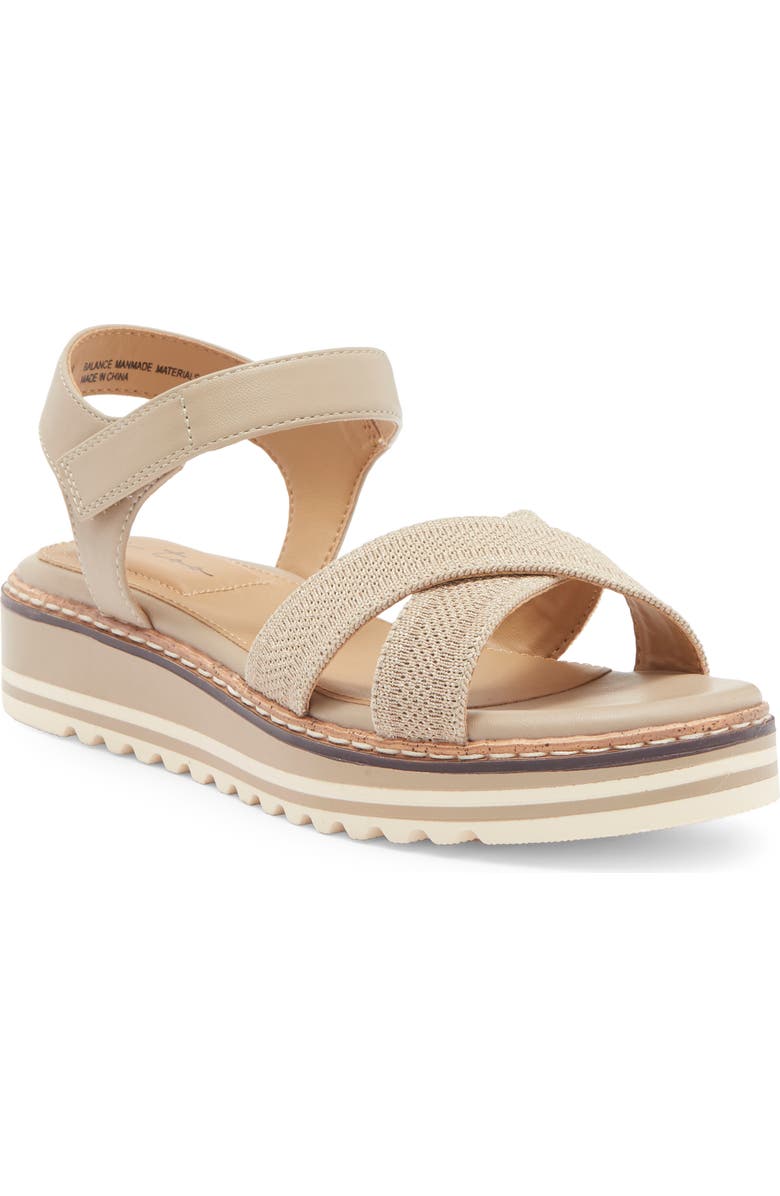 Me Too Halen Sandal, Main, color, Bisque Metallic