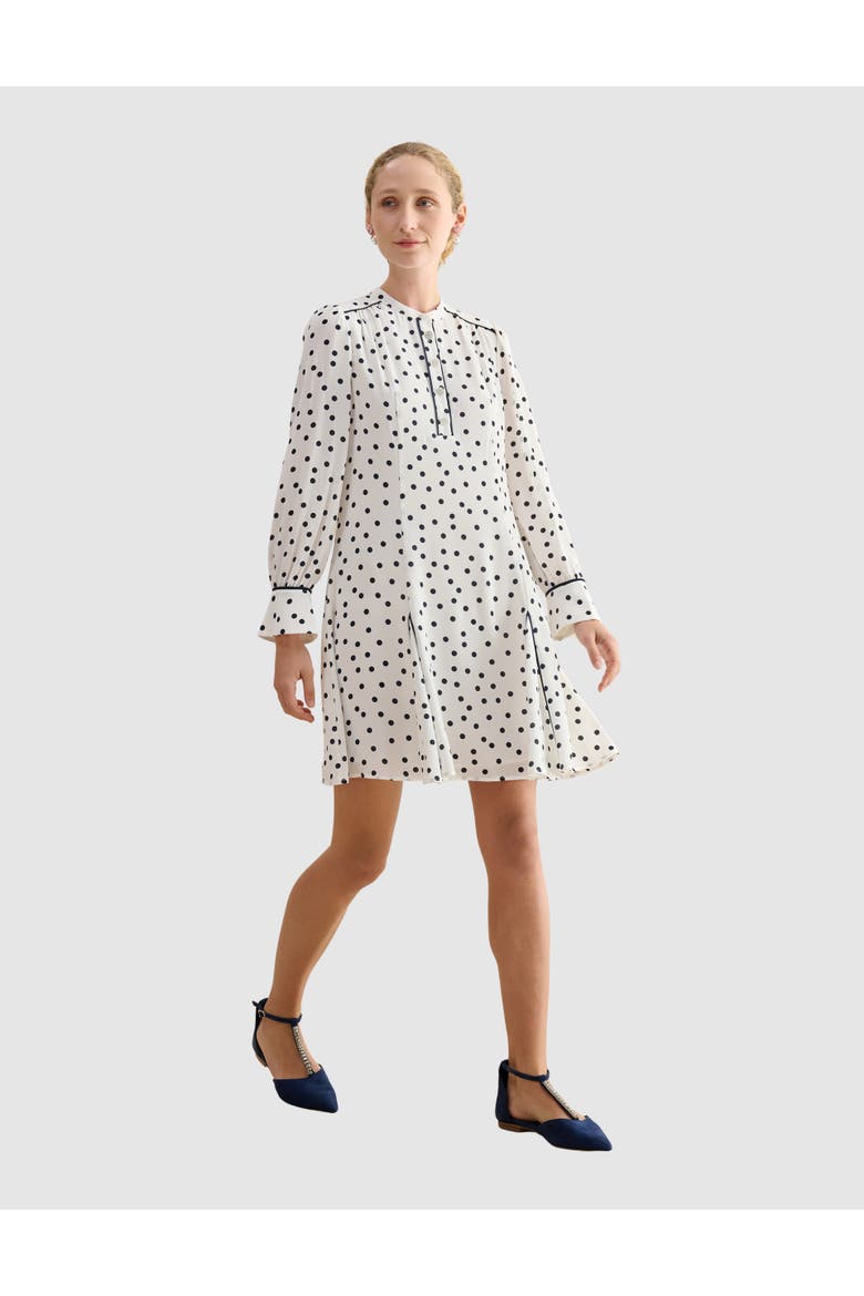 Ruth Polka Dot Mini Dress, Main, color, Ivorymidnight