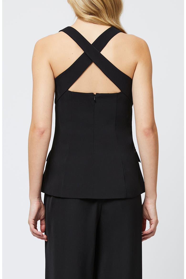 Harry Halter Neck Suiting Top, Alternate, color, BLACK